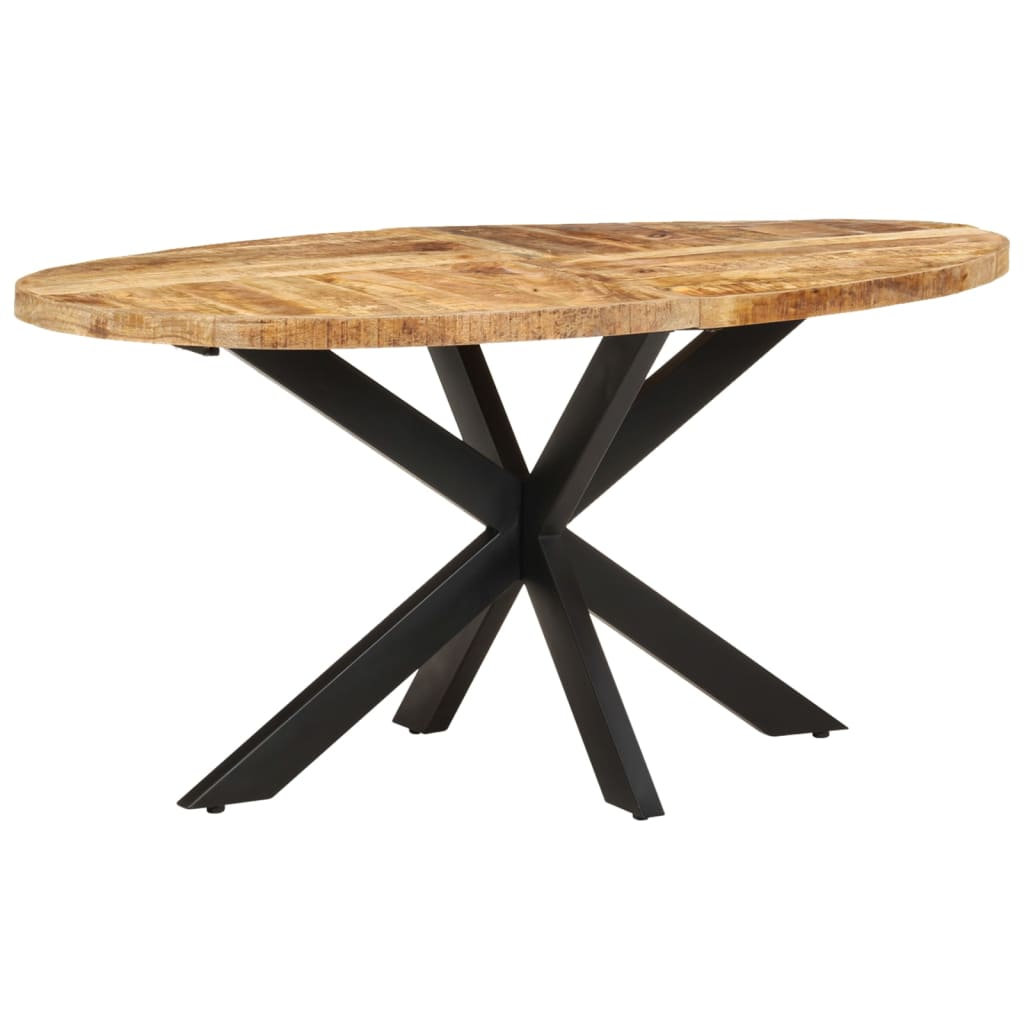 vidaXL Dining Table 160x90x75 cm Rough Mango Wood - Sudd