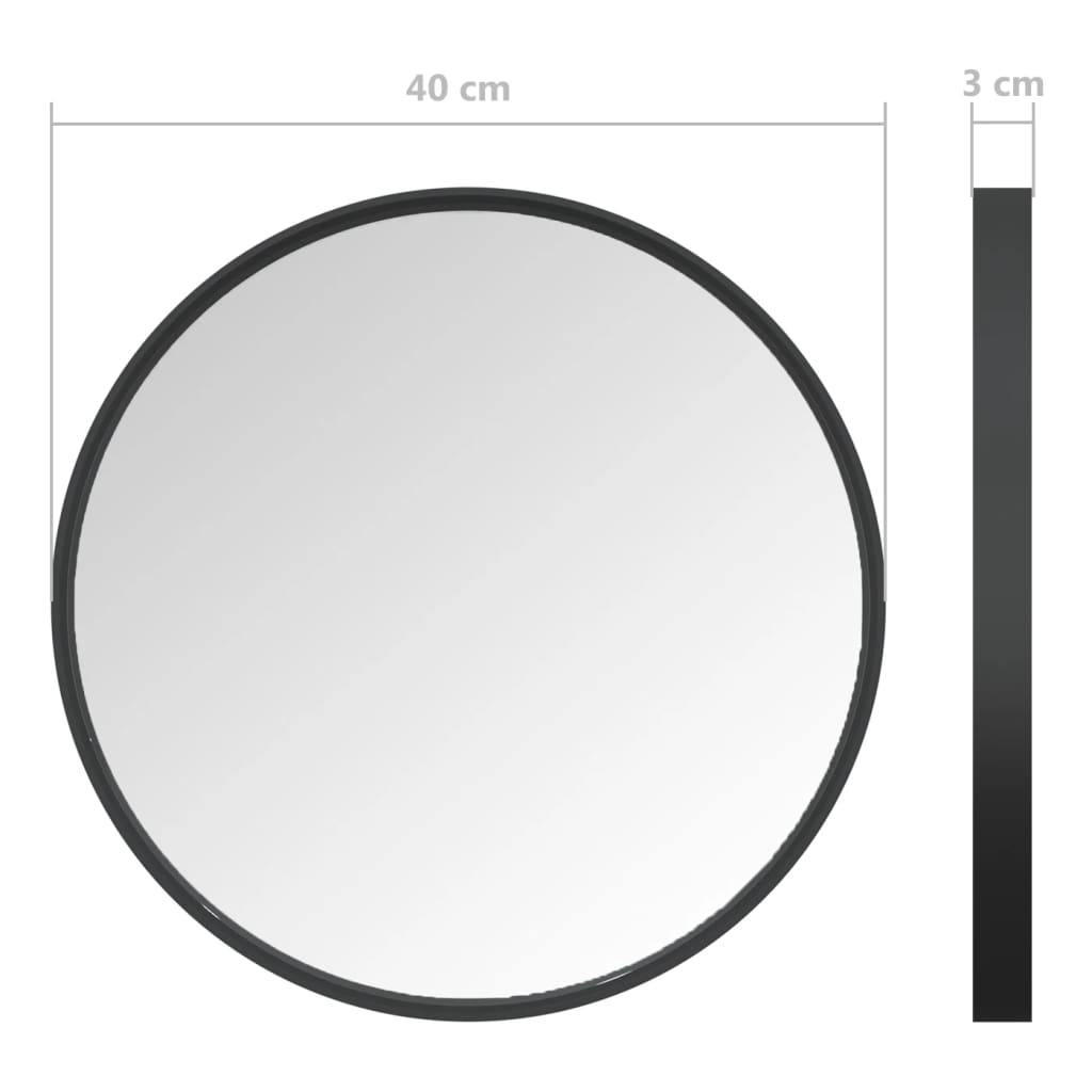 Black Wall Mirror 40 cm - Sudd