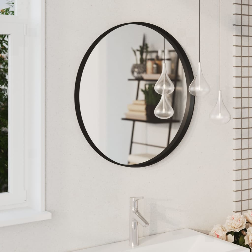 vidaXL Wall Mirror Black 60 cm - Modern Charm for Your Home - Sudd