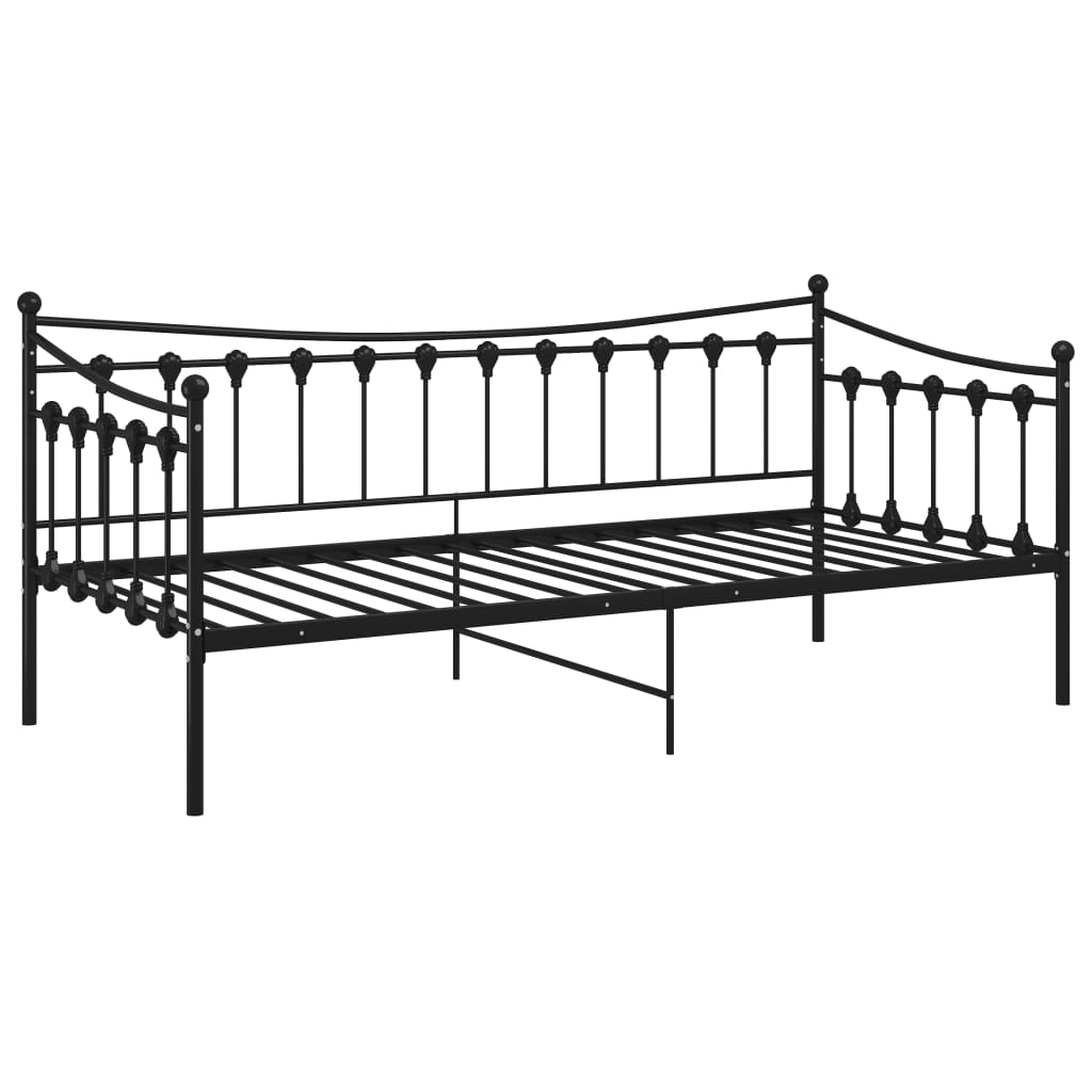 Sofa Bed Frame Black Metal 90x200 cm - Sudd