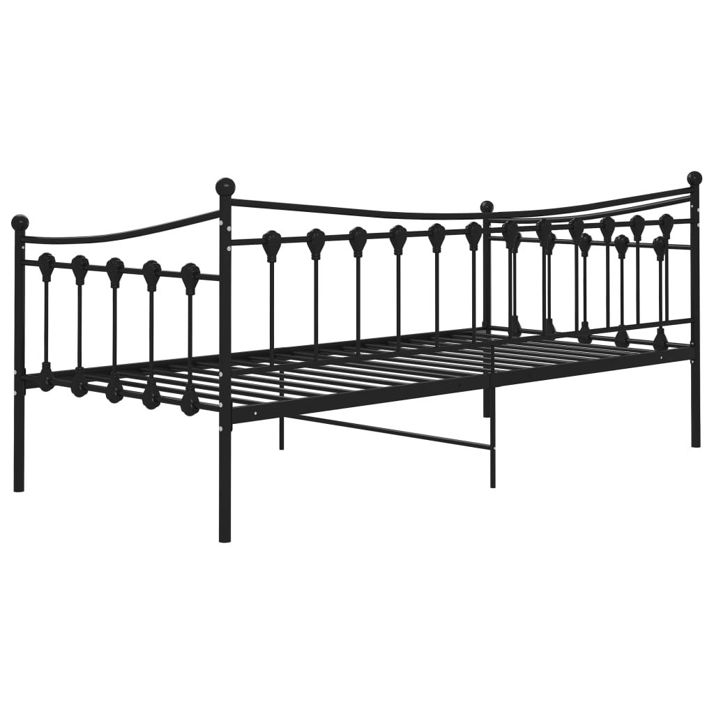 Sofa Bed Frame Black Metal 90x200 cm - Sudd