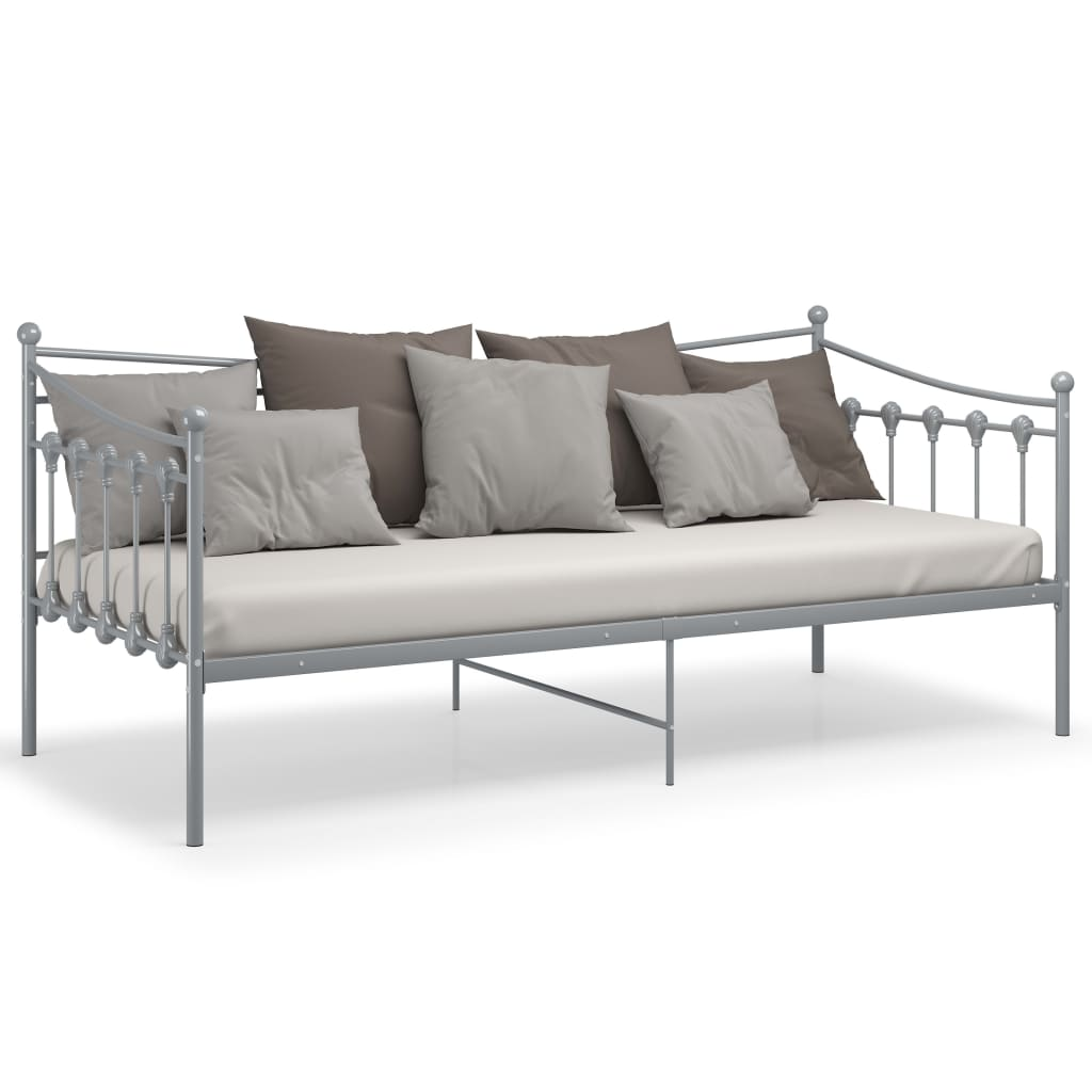 Sofa Bed Frame Grey Metal 90x200 cm - Sudd