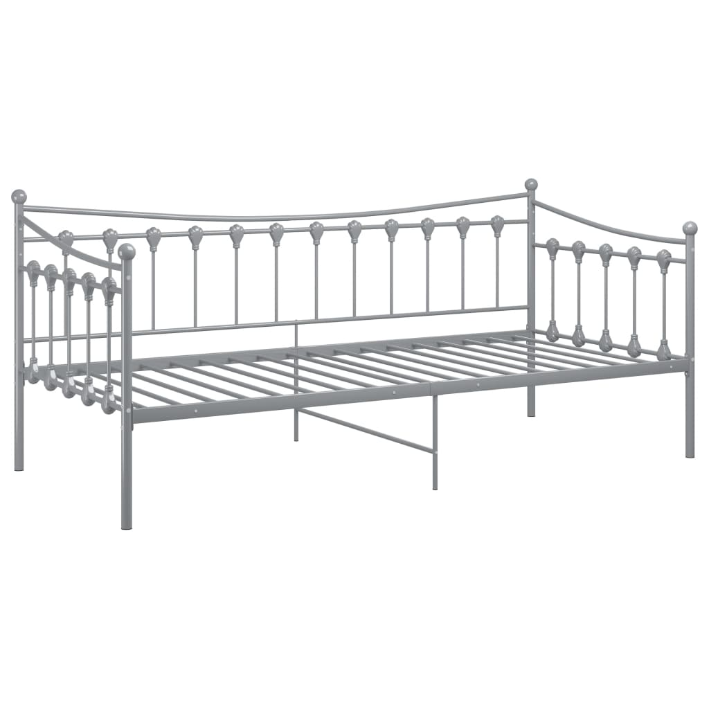 Sofa Bed Frame Grey Metal 90x200 cm - Sudd