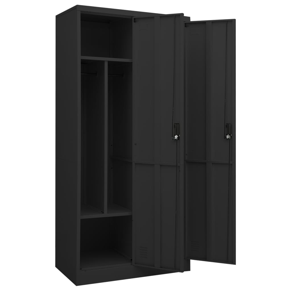 vidaXL Wardrobe Anthracite 80x50x180 cm Steel - Sudd