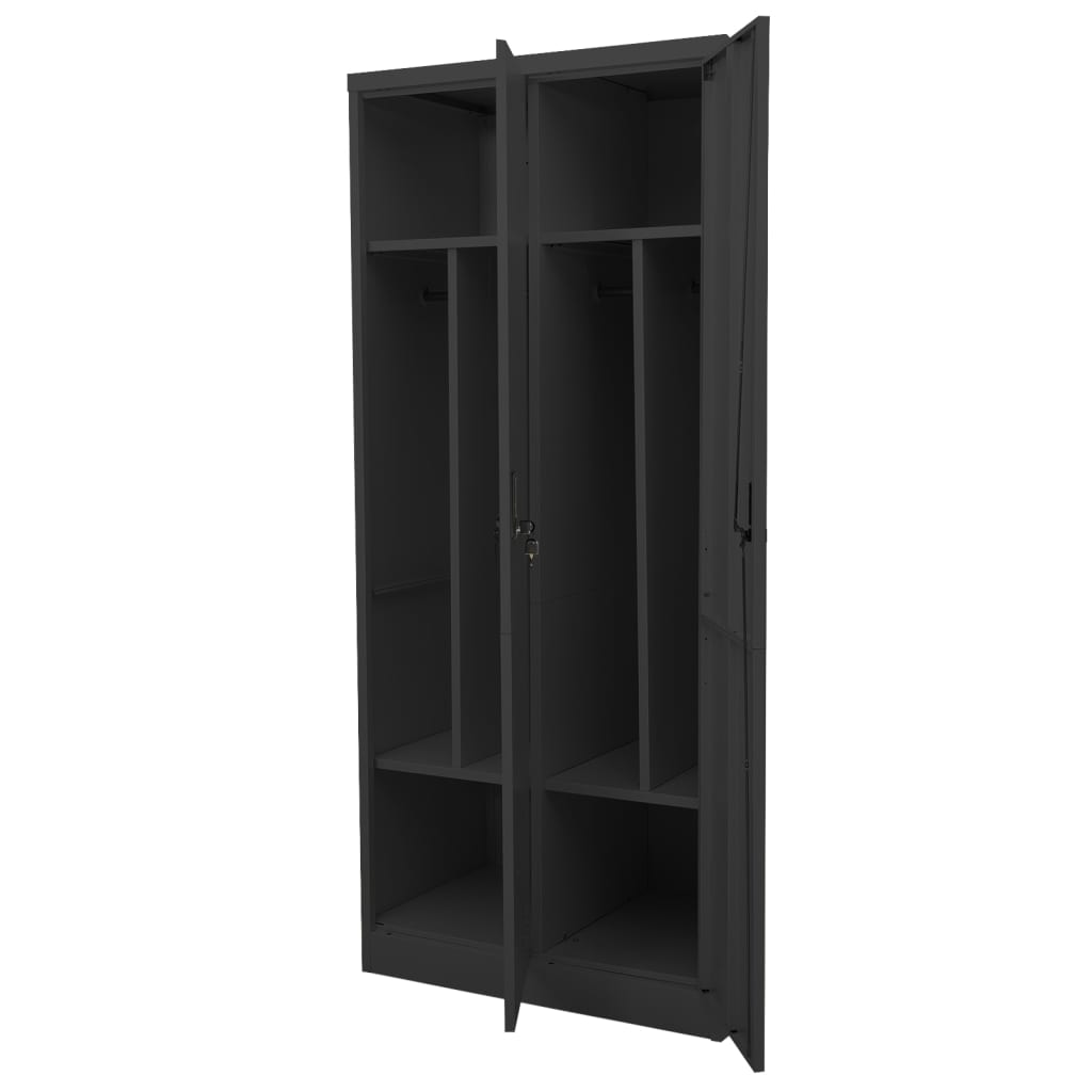 vidaXL Wardrobe Anthracite 80x50x180 cm Steel - Sudd