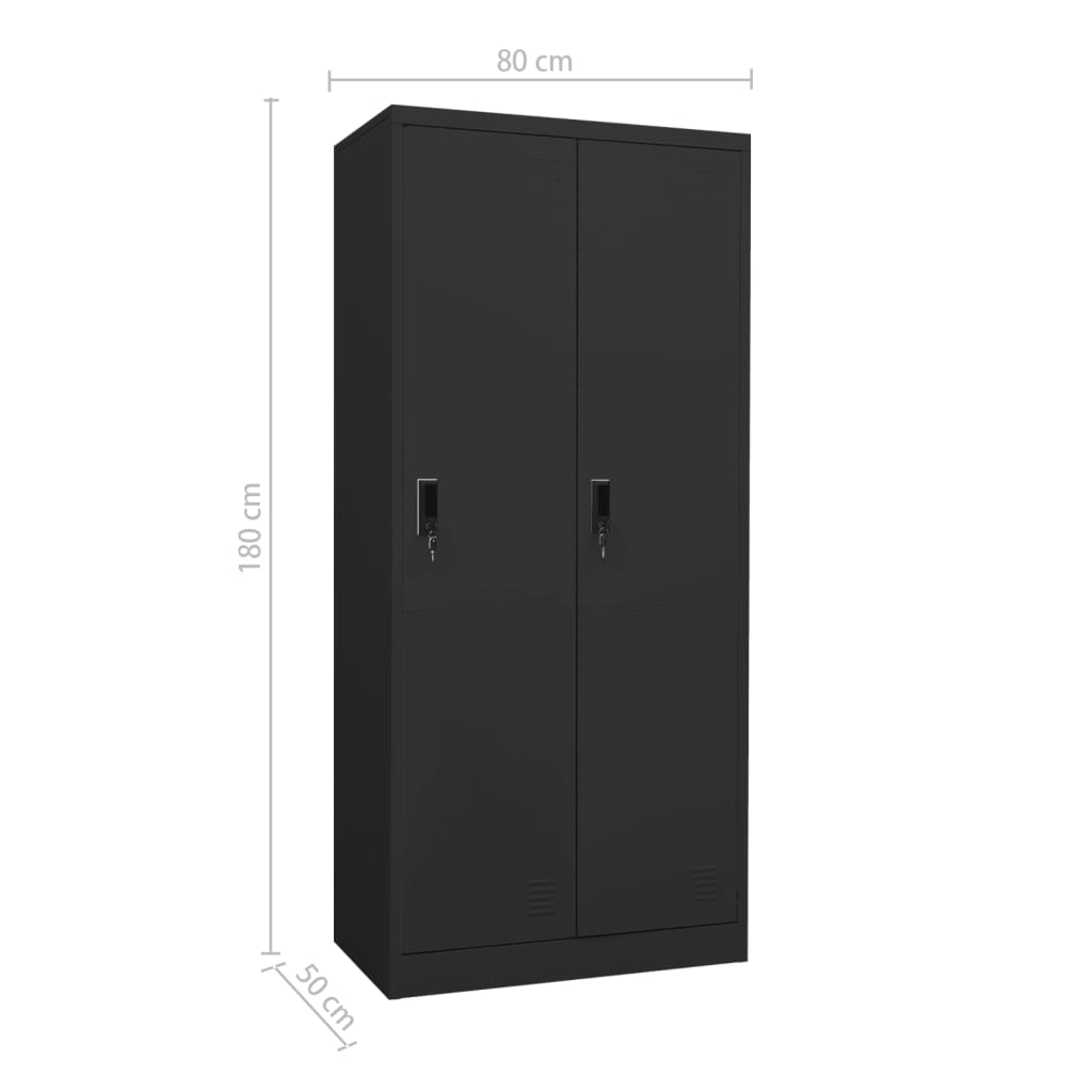 vidaXL Wardrobe Anthracite 80x50x180 cm Steel - Sudd