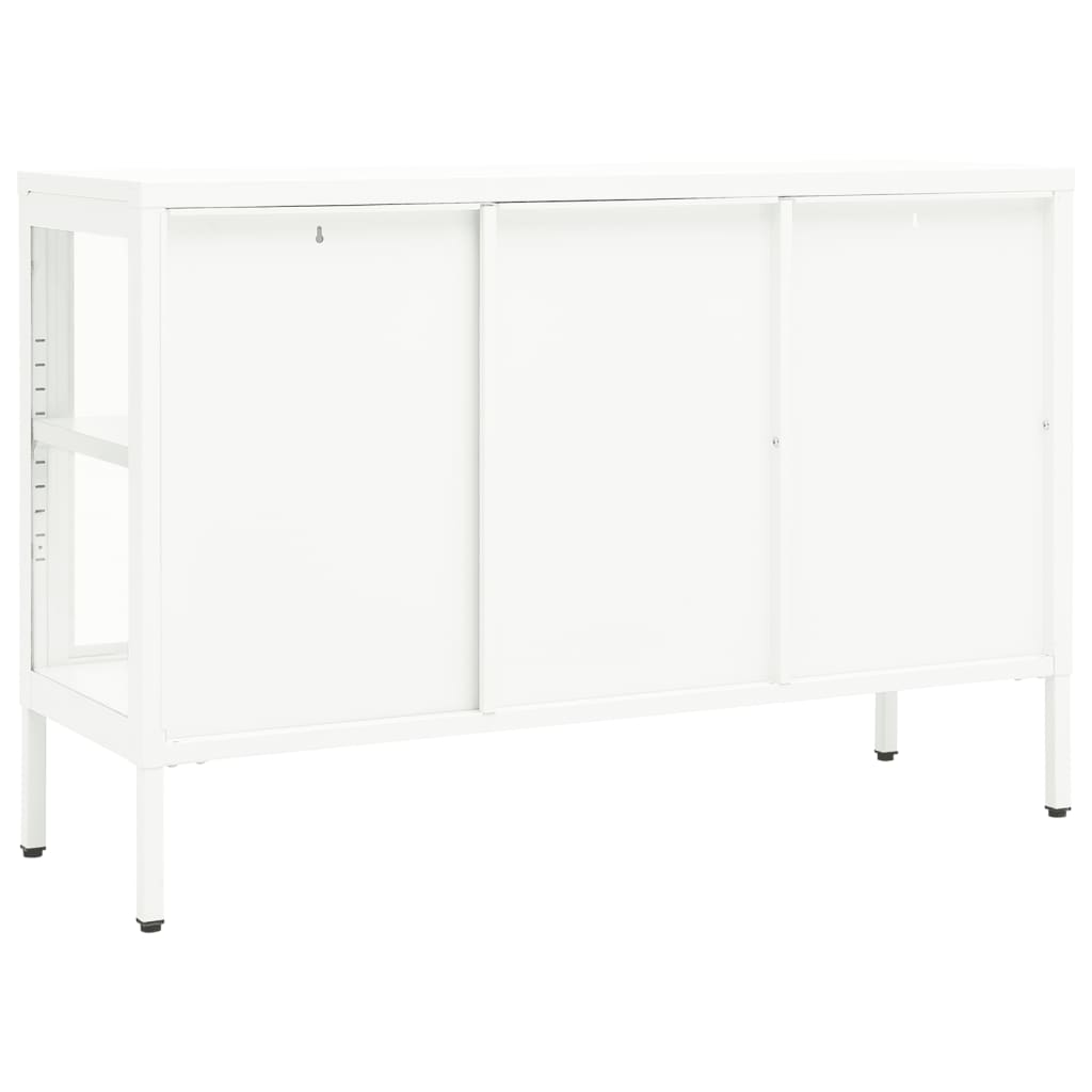 vidaXL Sideboard White 105x35x70 cm Steel and Glass - Sudd