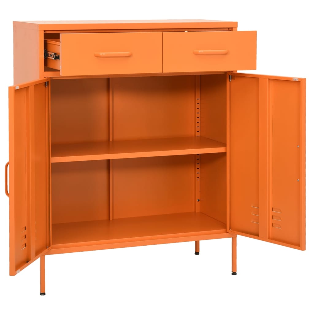 vidaXL Storage Cabinet Orange 80x35x101.5 cm Steel - Sudd