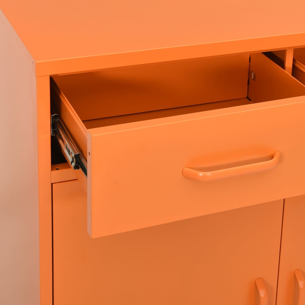 vidaXL Storage Cabinet Orange 80x35x101.5 cm Steel - Sudd