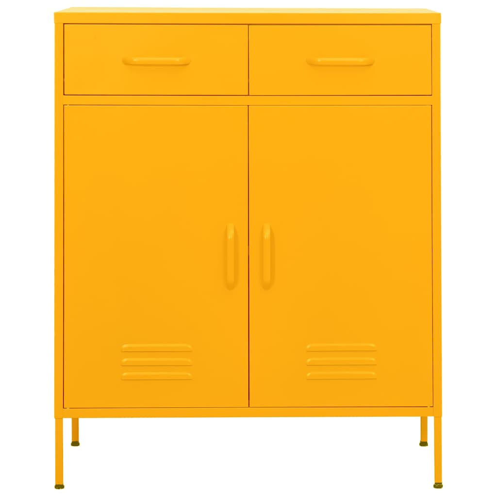 vidaXL Storage Cabinet Mustard Yellow 80x35x101.5 cm Steel - Sudd