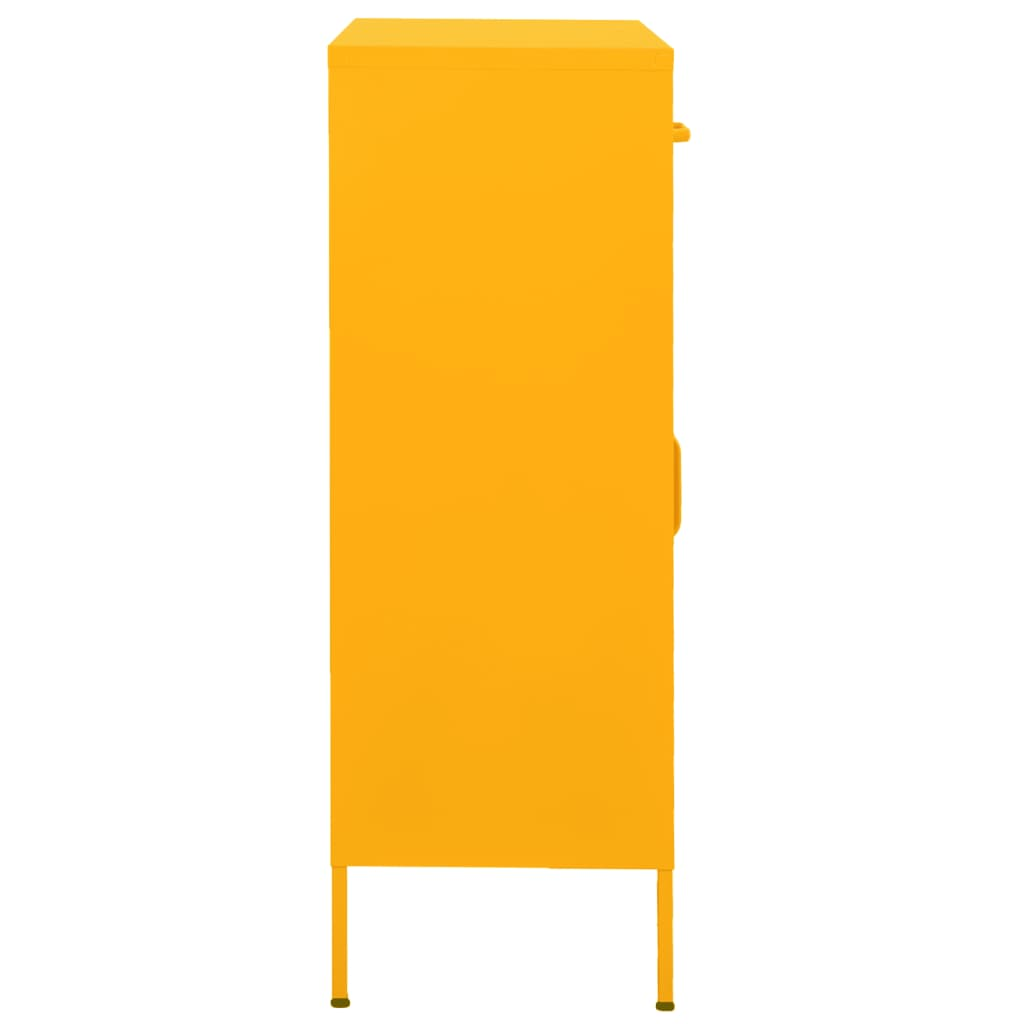 vidaXL Storage Cabinet Mustard Yellow 80x35x101.5 cm Steel - Sudd