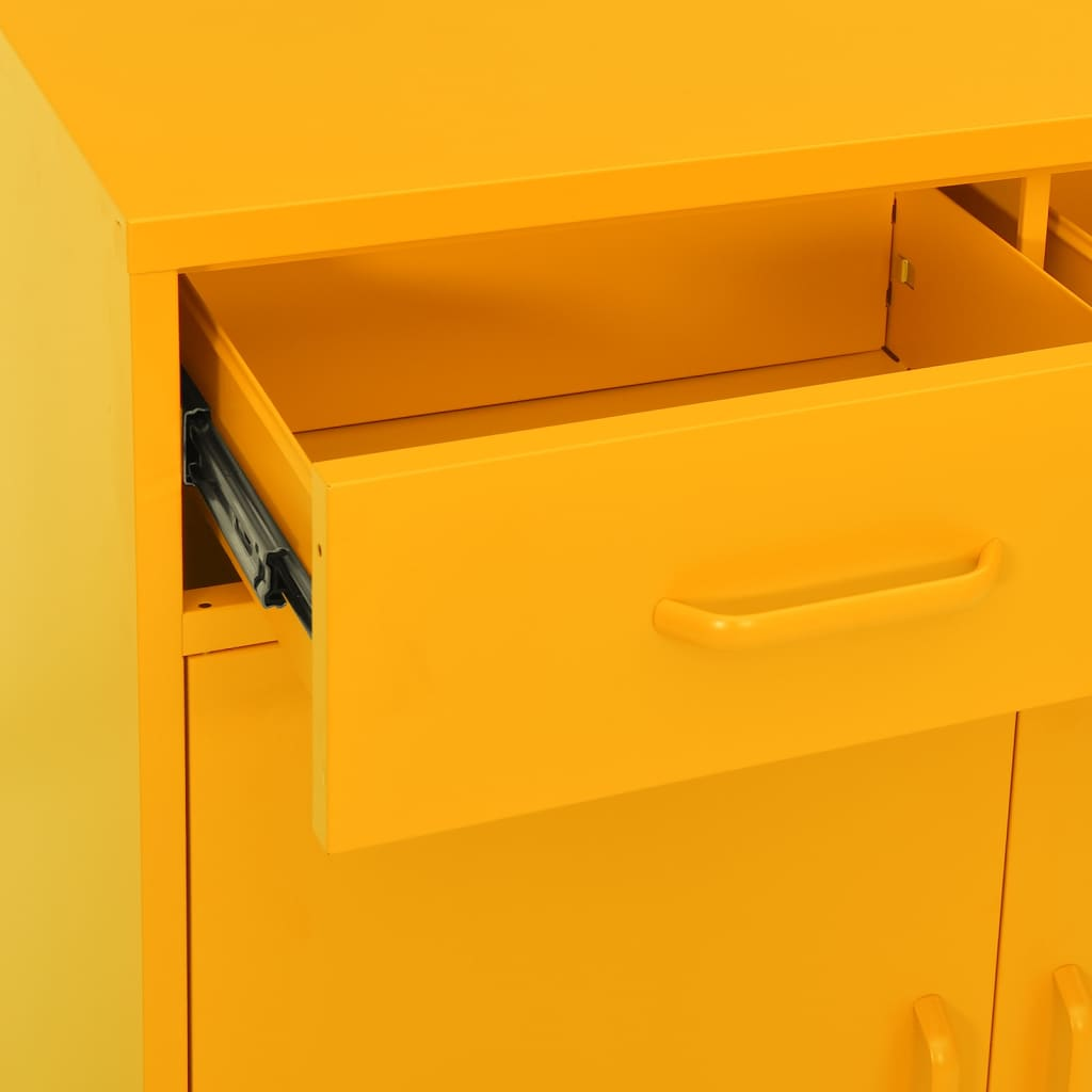 vidaXL Storage Cabinet Mustard Yellow 80x35x101.5 cm Steel - Sudd