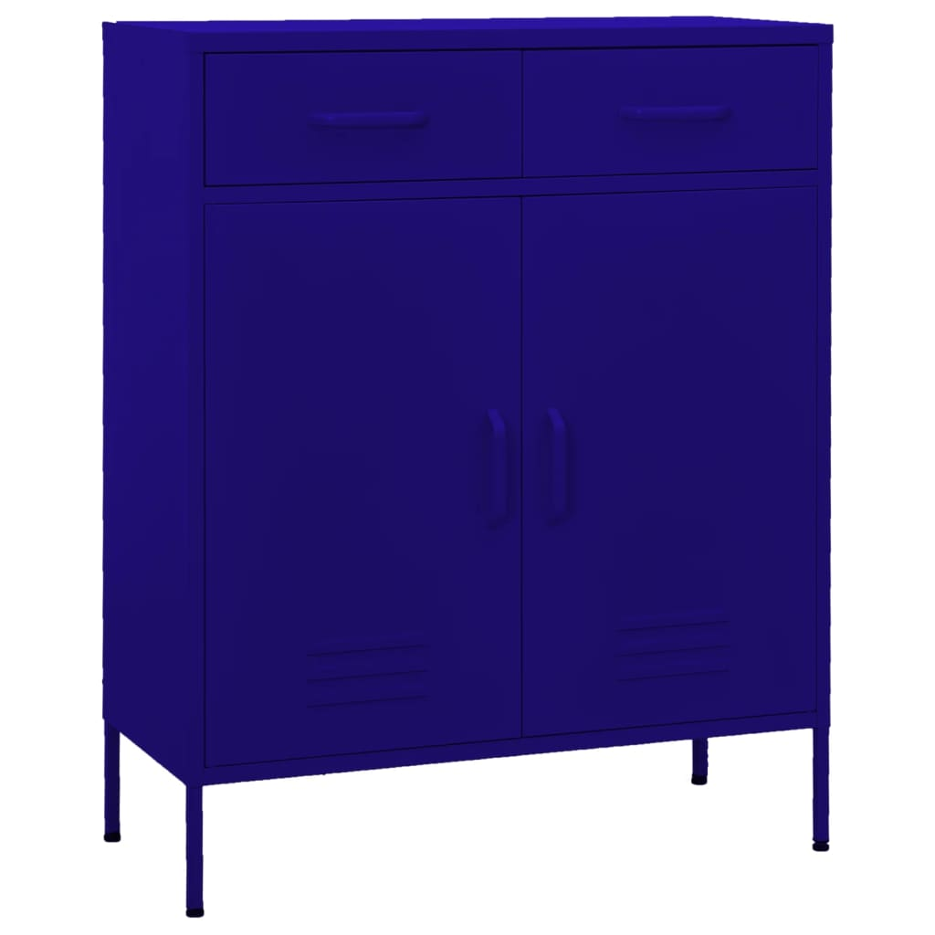 vidaXL Storage Cabinet Navy Blue 80x35x101.5 cm Steel - Sudd