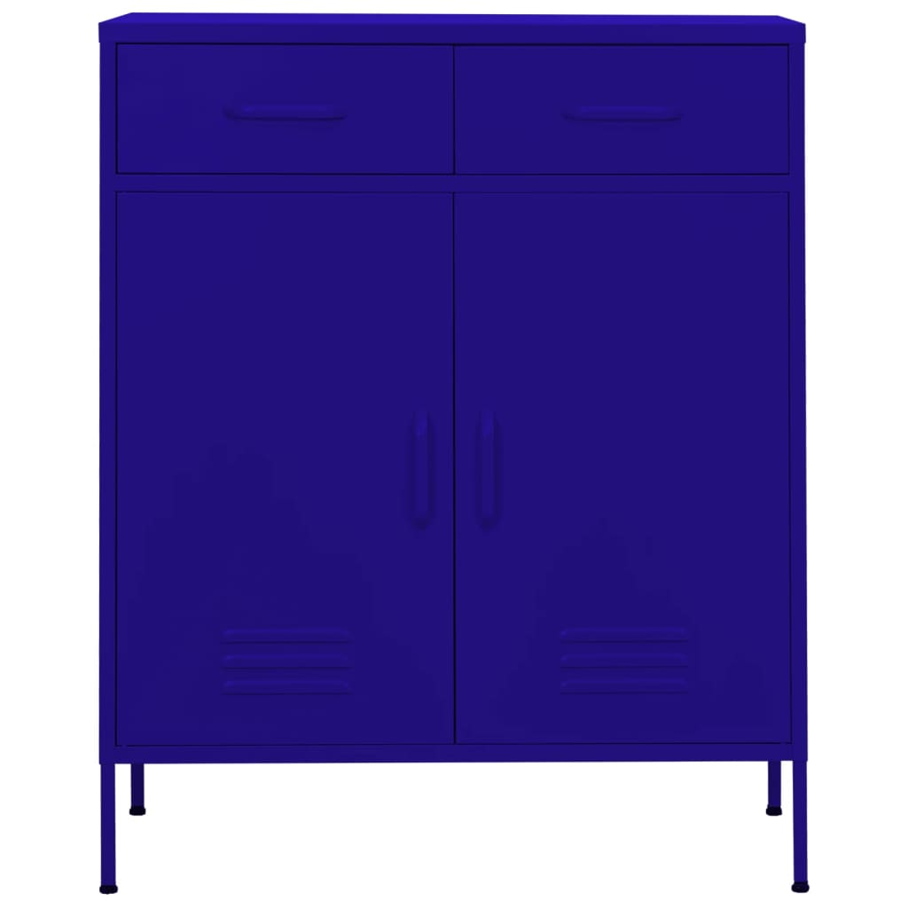 vidaXL Storage Cabinet Navy Blue 80x35x101.5 cm Steel - Sudd