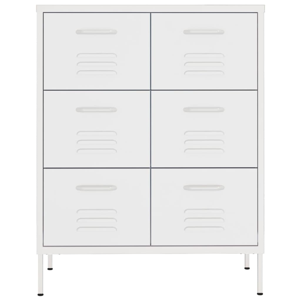 vidaXL Drawer Cabinet White 80x35x101.5 cm Steel - Sudd