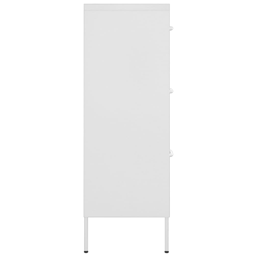 vidaXL Drawer Cabinet White 80x35x101.5 cm Steel - Sudd