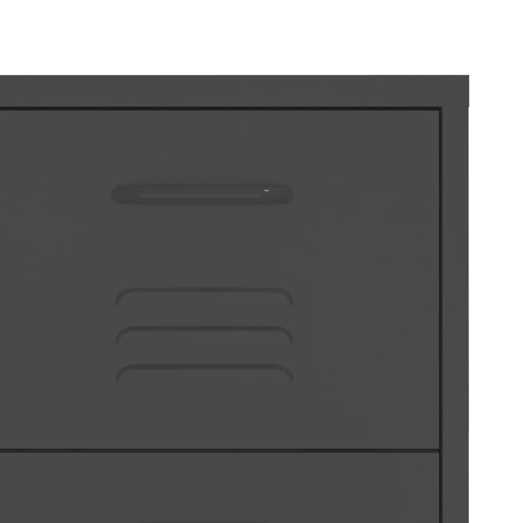 vidaXL Drawer Cabinet Anthracite 80x35x101.5 cm Steel - Sudd