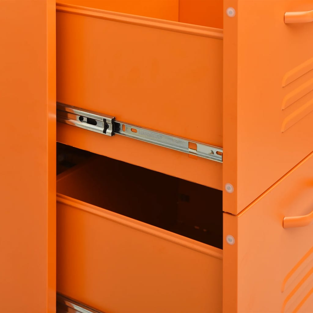 vidaXL Drawer Cabinet Orange 80x35x101.5 cm Steel - Sudd