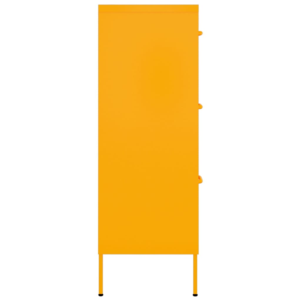 vidaXL Drawer Cabinet Mustard Yellow 80x35x101.5 cm Steel - Sudd