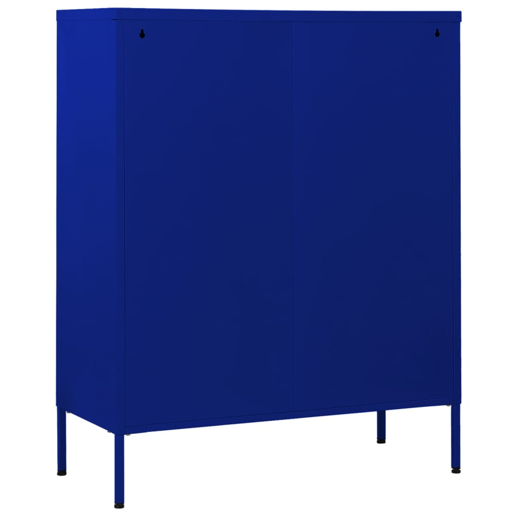 vidaXL Chest of Drawers Navy Blue 80x35x101.5 cm Steel - Sudd