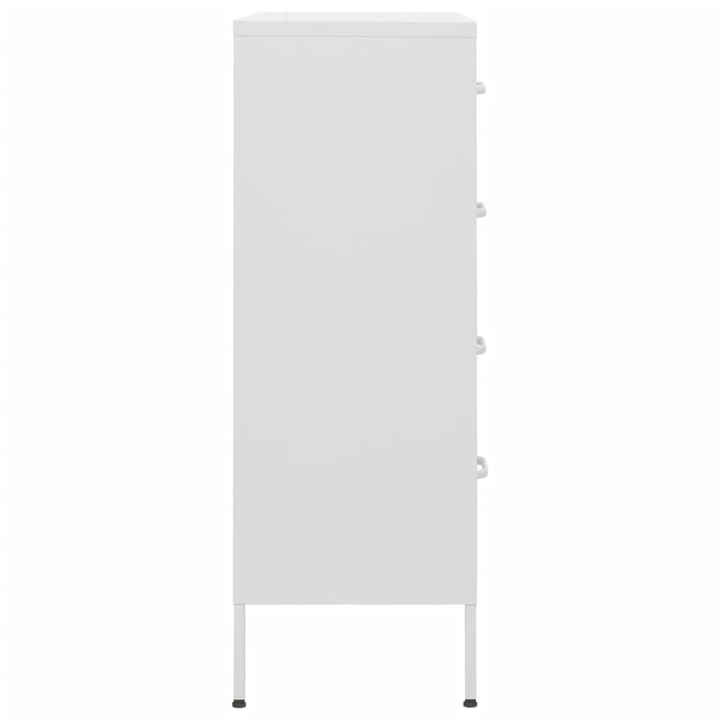 vidaXL Chest of Drawers White 80x35x101.5 cm Steel - Sudd