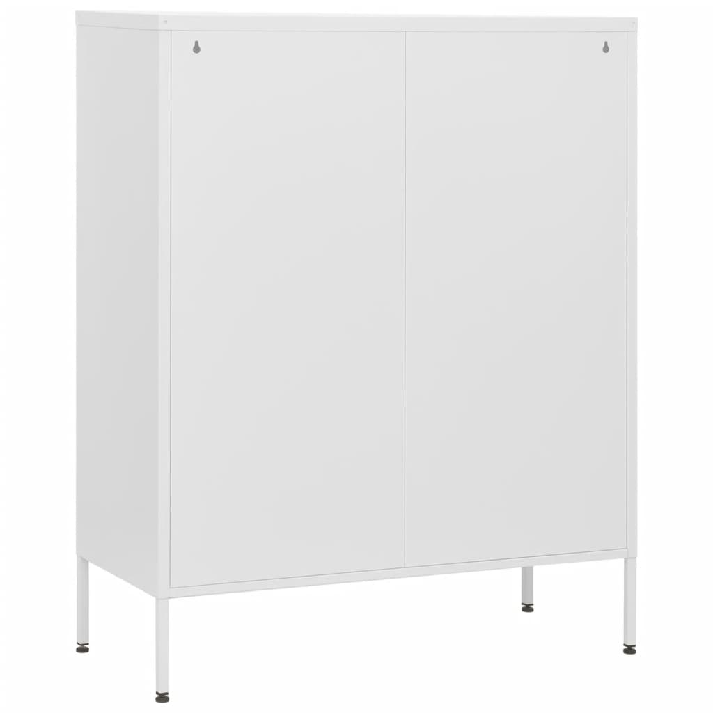 vidaXL Chest of Drawers White 80x35x101.5 cm Steel - Sudd