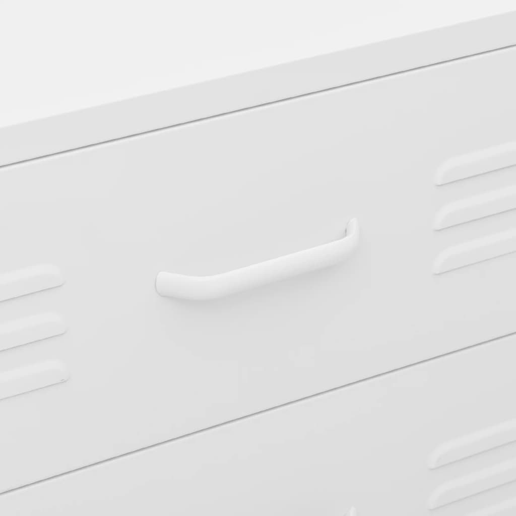 vidaXL Chest of Drawers White 80x35x101.5 cm Steel - Sudd