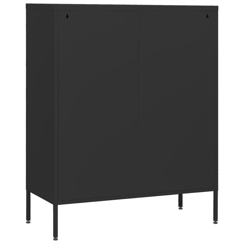 vidaXL Chest of Drawers Black 80x35x101.5 cm Steel - Sudd