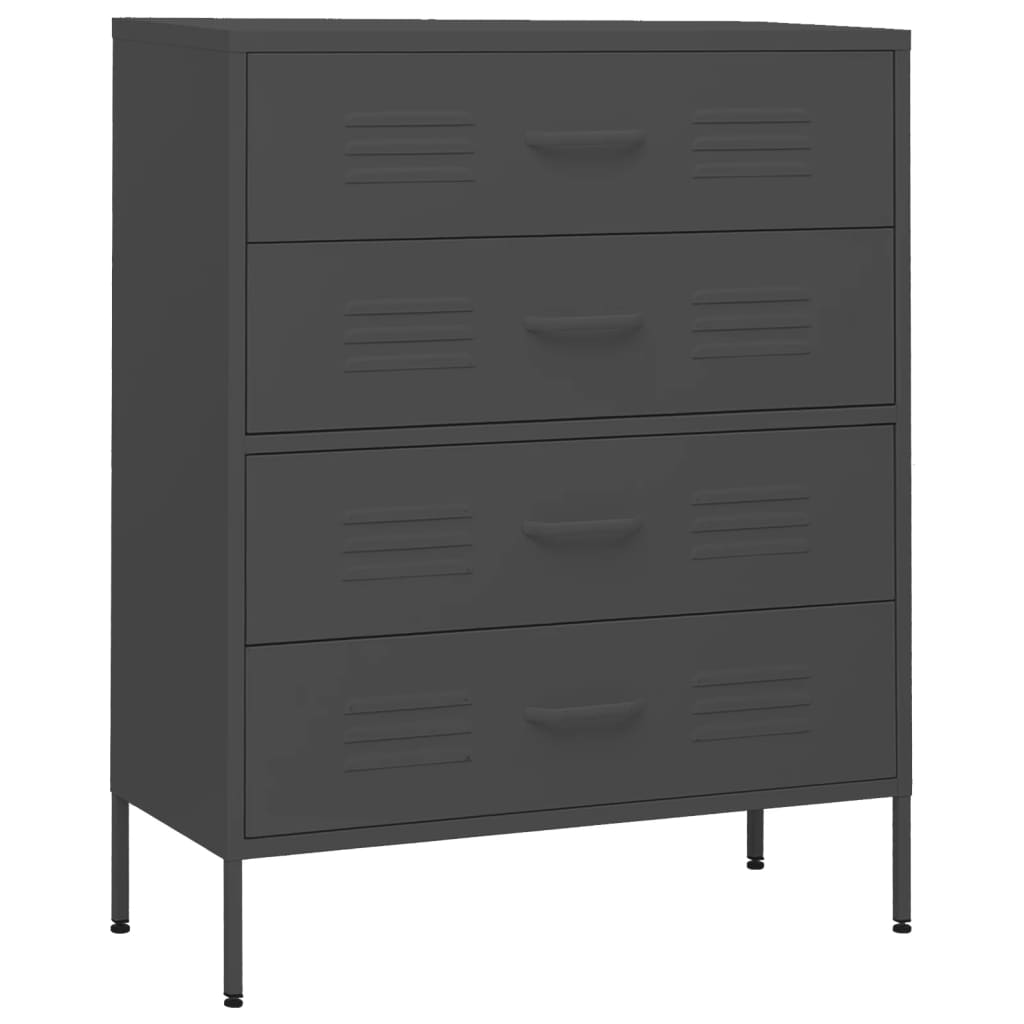 vidaXL Chest of Drawers Anthracite 80x35x101.5 cm Steel - Sudd