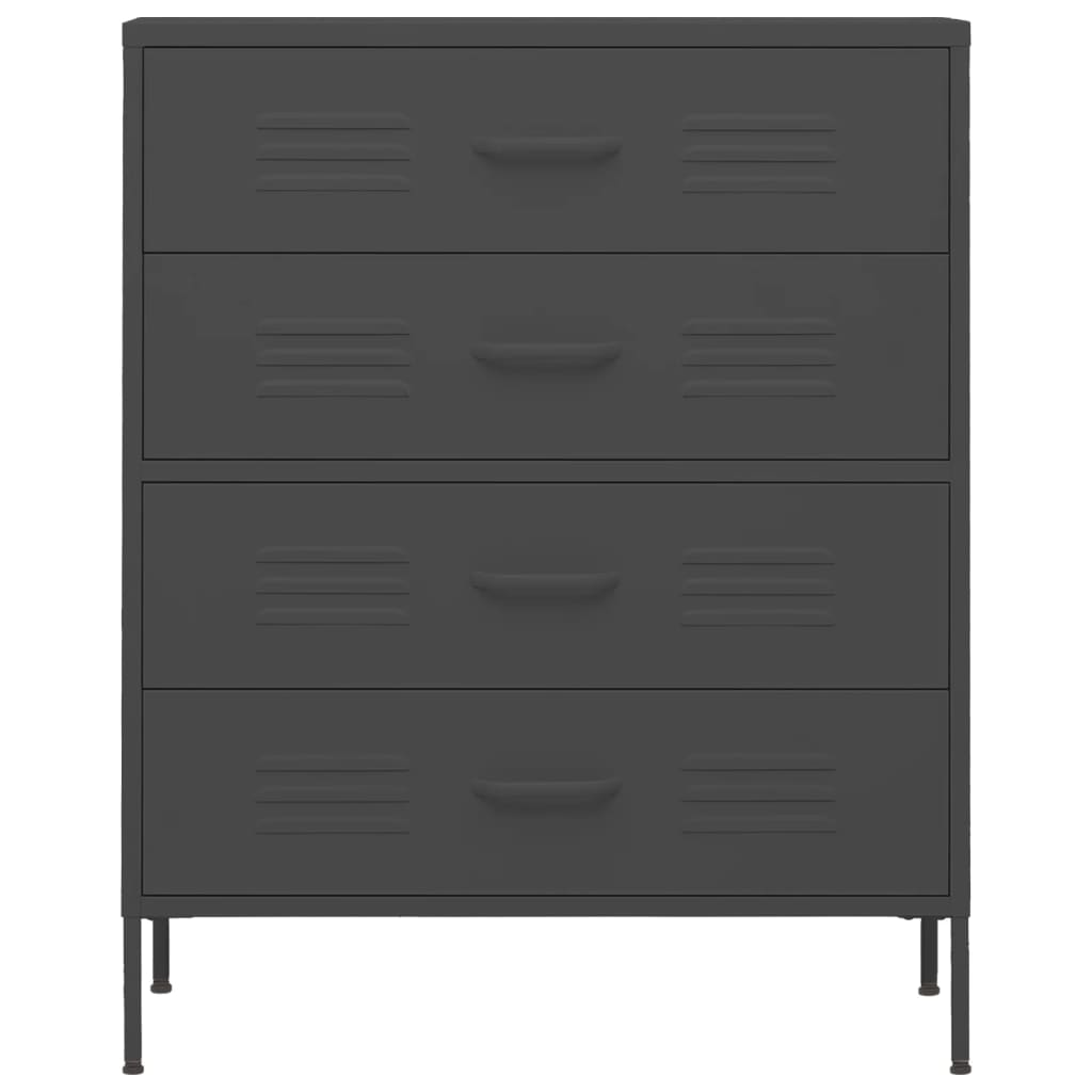 vidaXL Chest of Drawers Anthracite 80x35x101.5 cm Steel - Sudd