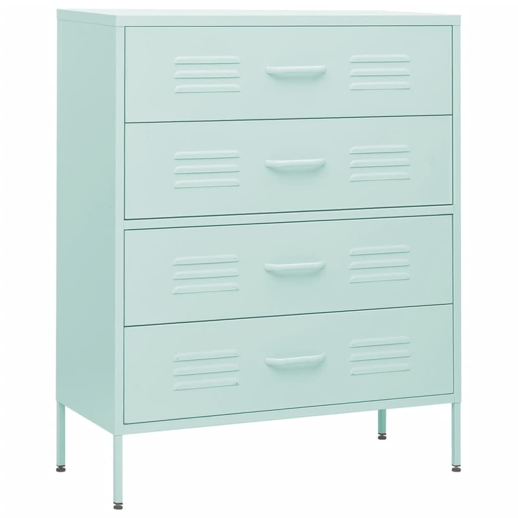 vidaXL Chest of Drawers Mint 80x35x101.5 cm Steel - Sudd