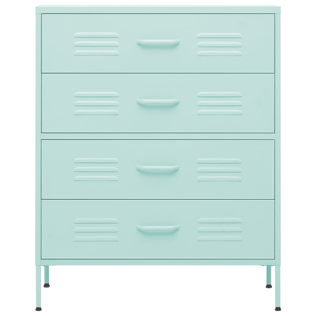 vidaXL Chest of Drawers Mint 80x35x101.5 cm Steel - Sudd