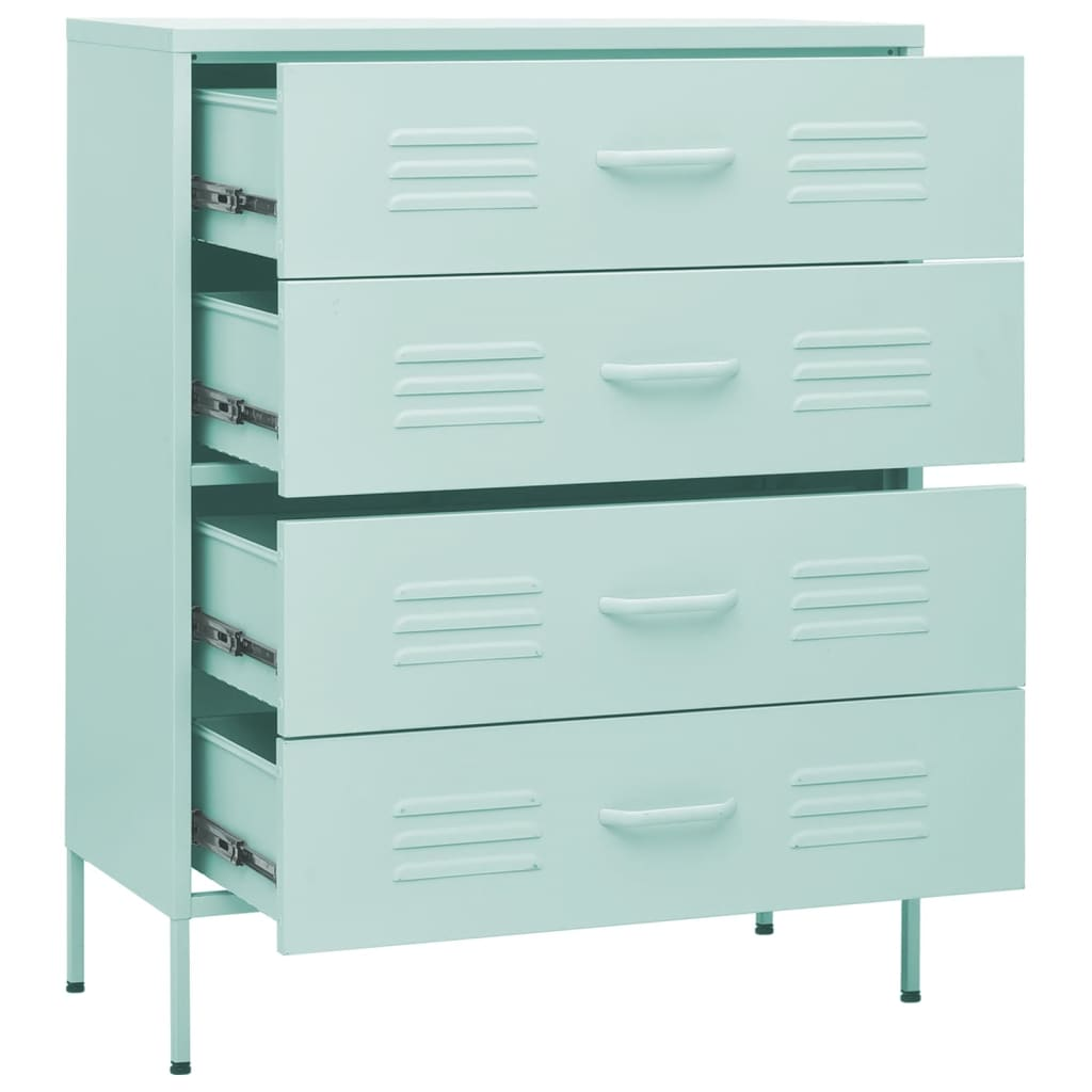 vidaXL Chest of Drawers Mint 80x35x101.5 cm Steel - Sudd