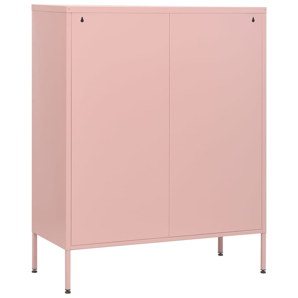 vidaXL Chest of Drawers Pink 80x35x101.5 cm Steel - Sudd