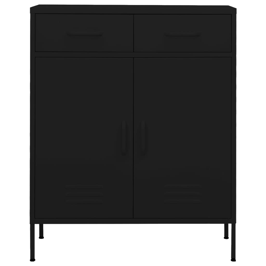 vidaXL Storage Cabinet Black 80x35x101.5 cm Steel - Sudd