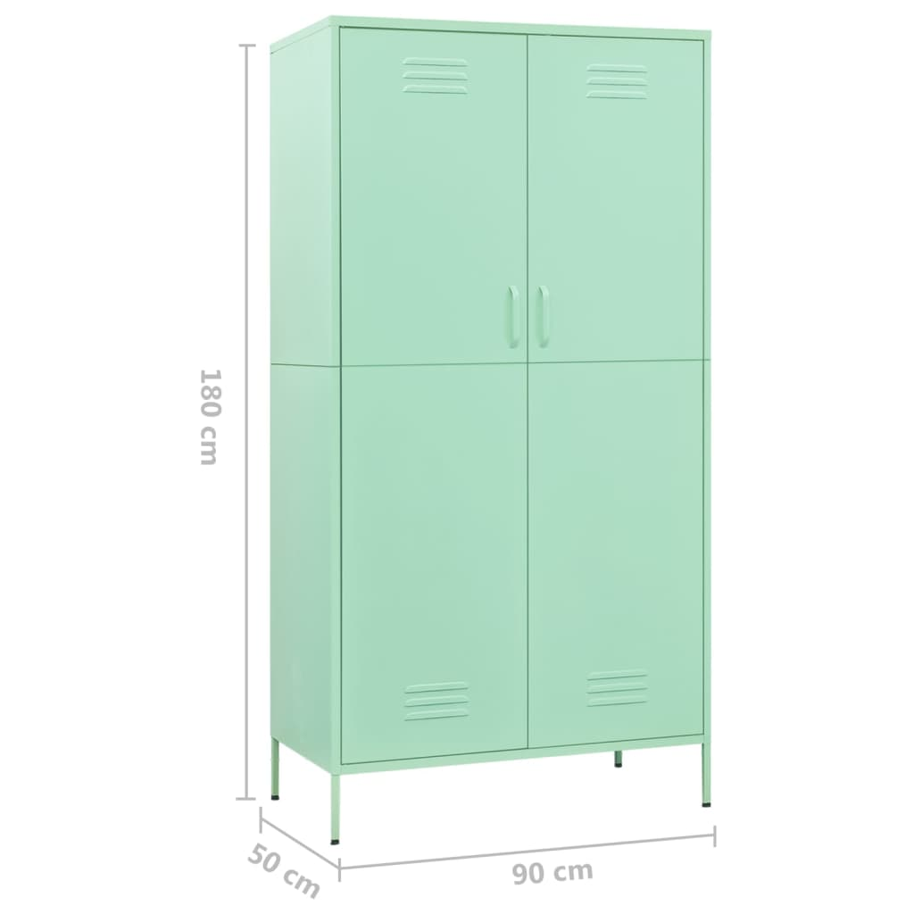 vidaXL Wardrobe Mint 90x50x180 cm Steel - Sudd