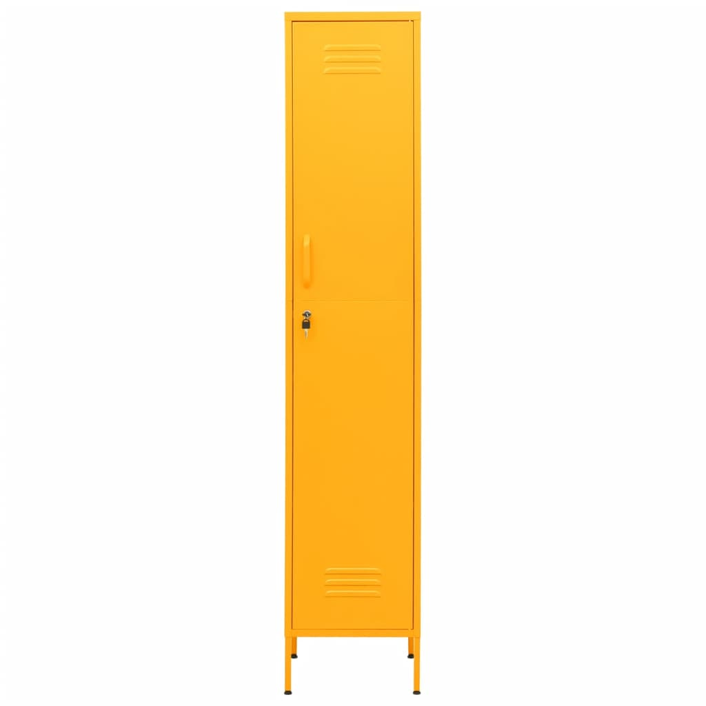 vidaXL Locker Cabinet Mustard Yellow - Durable Steel, Adjustable Shelves, Ample Storage Space - Sudd