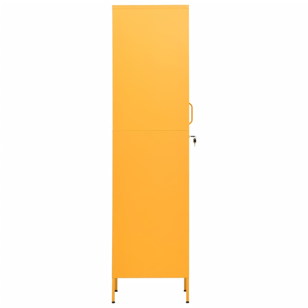 vidaXL Locker Cabinet Mustard Yellow - Durable Steel, Adjustable Shelves, Ample Storage Space - Sudd