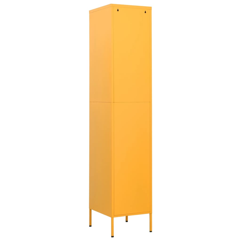 vidaXL Locker Cabinet Mustard Yellow - Durable Steel, Adjustable Shelves, Ample Storage Space - Sudd