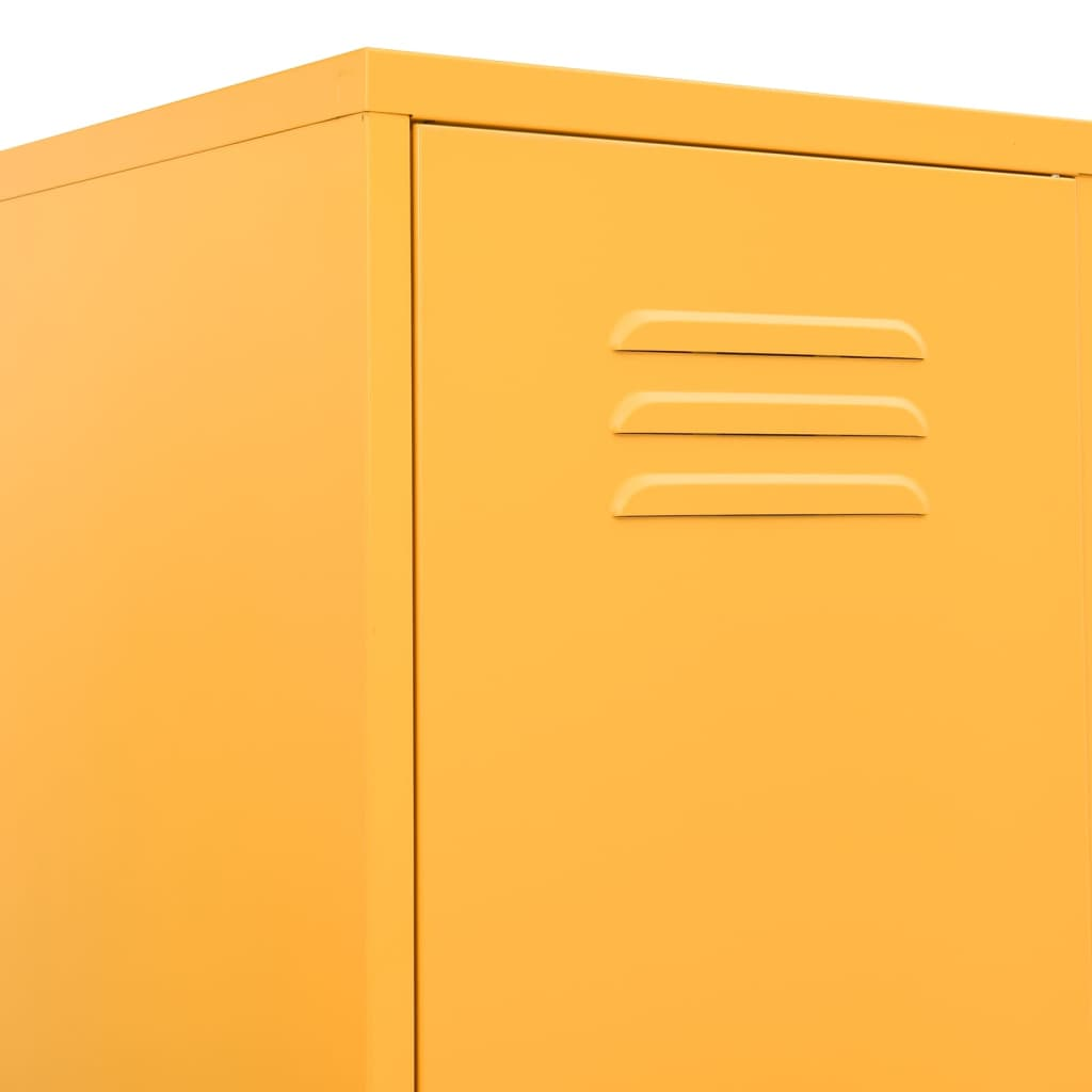 vidaXL Locker Cabinet Mustard Yellow - Durable Steel, Adjustable Shelves, Ample Storage Space - Sudd