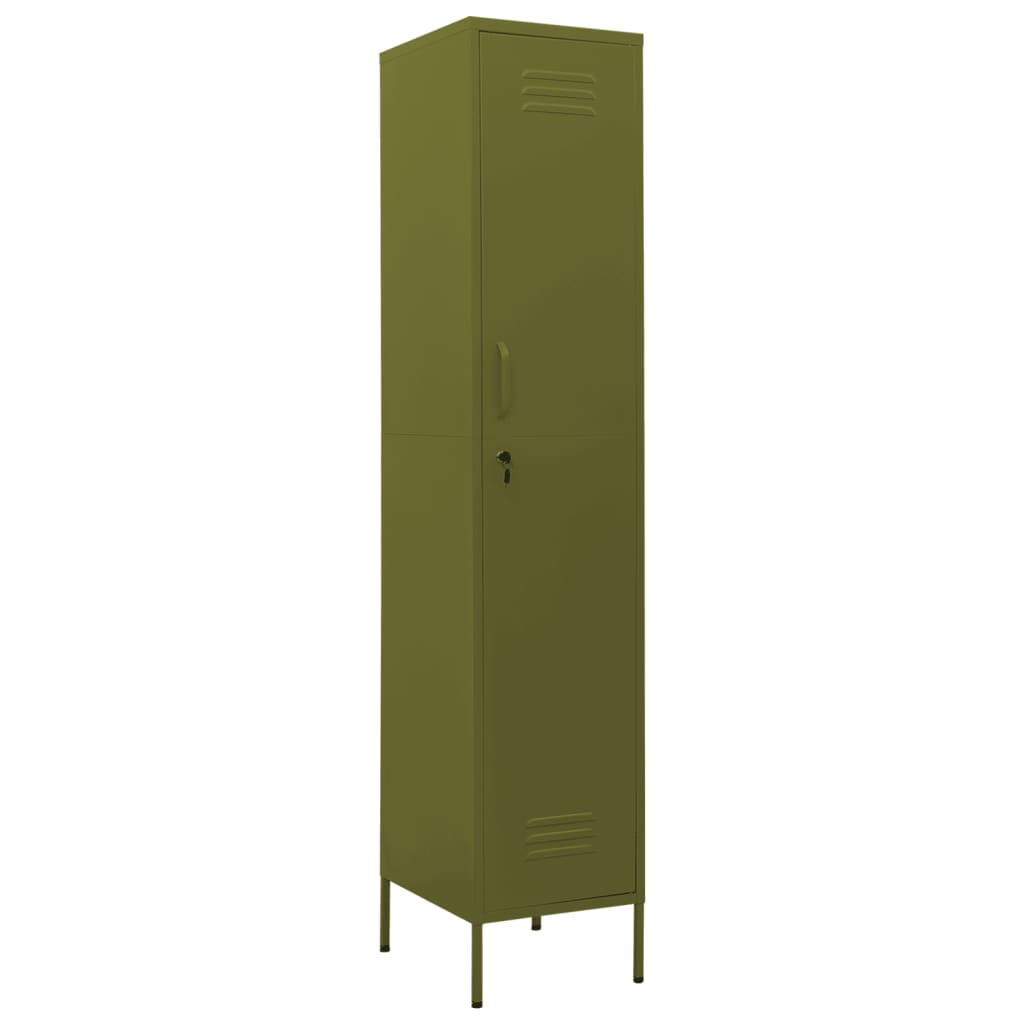 vidaXL Locker Cabinet Olive Green 35x46x180 cm Steel - Sudd