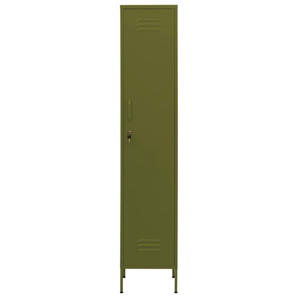 vidaXL Locker Cabinet Olive Green 35x46x180 cm Steel - Sudd