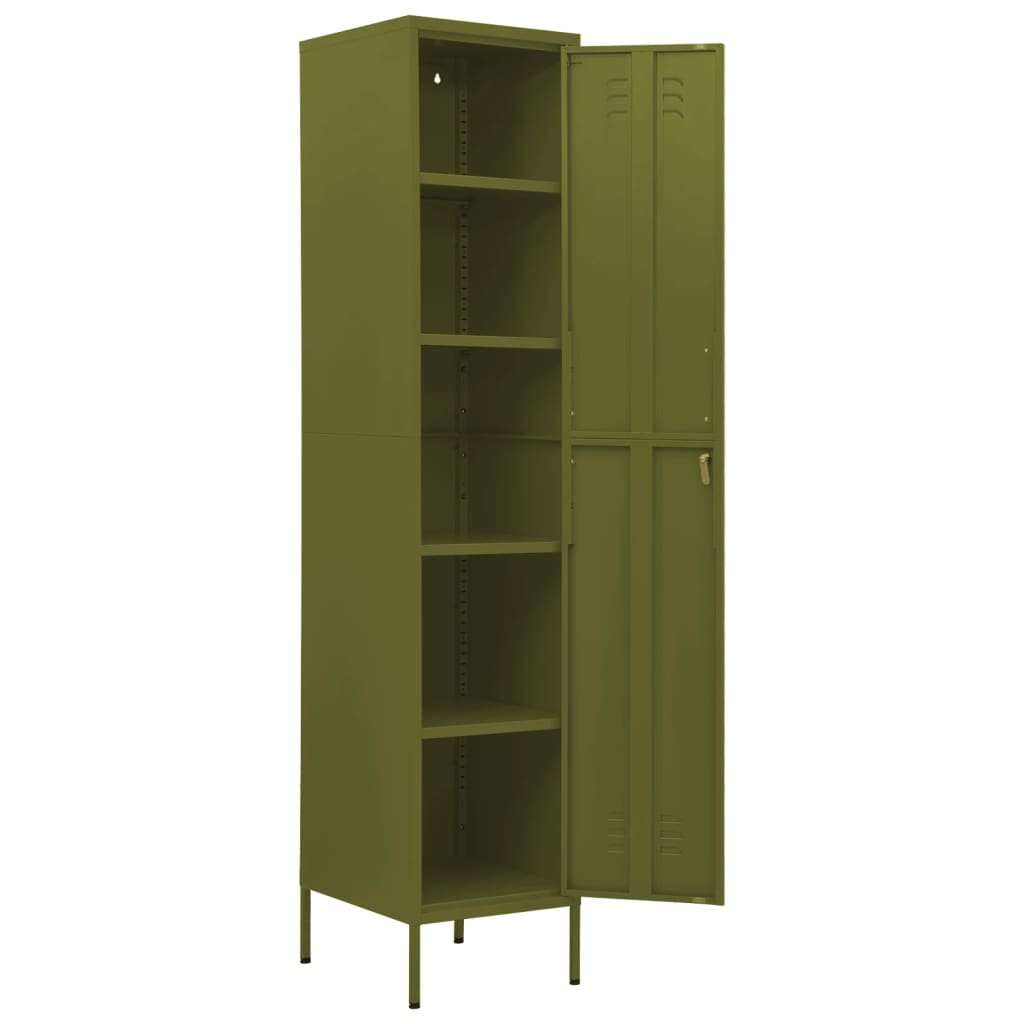 vidaXL Locker Cabinet Olive Green 35x46x180 cm Steel - Sudd