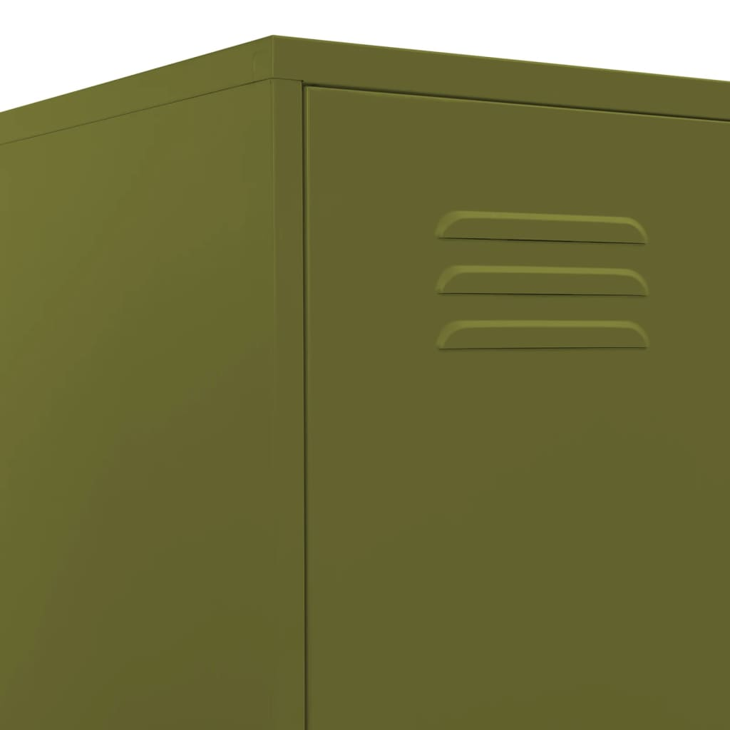 vidaXL Locker Cabinet Olive Green 35x46x180 cm Steel - Sudd