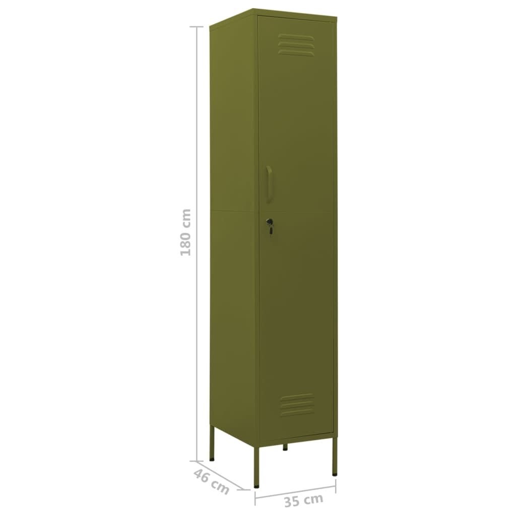 vidaXL Locker Cabinet Olive Green 35x46x180 cm Steel - Sudd