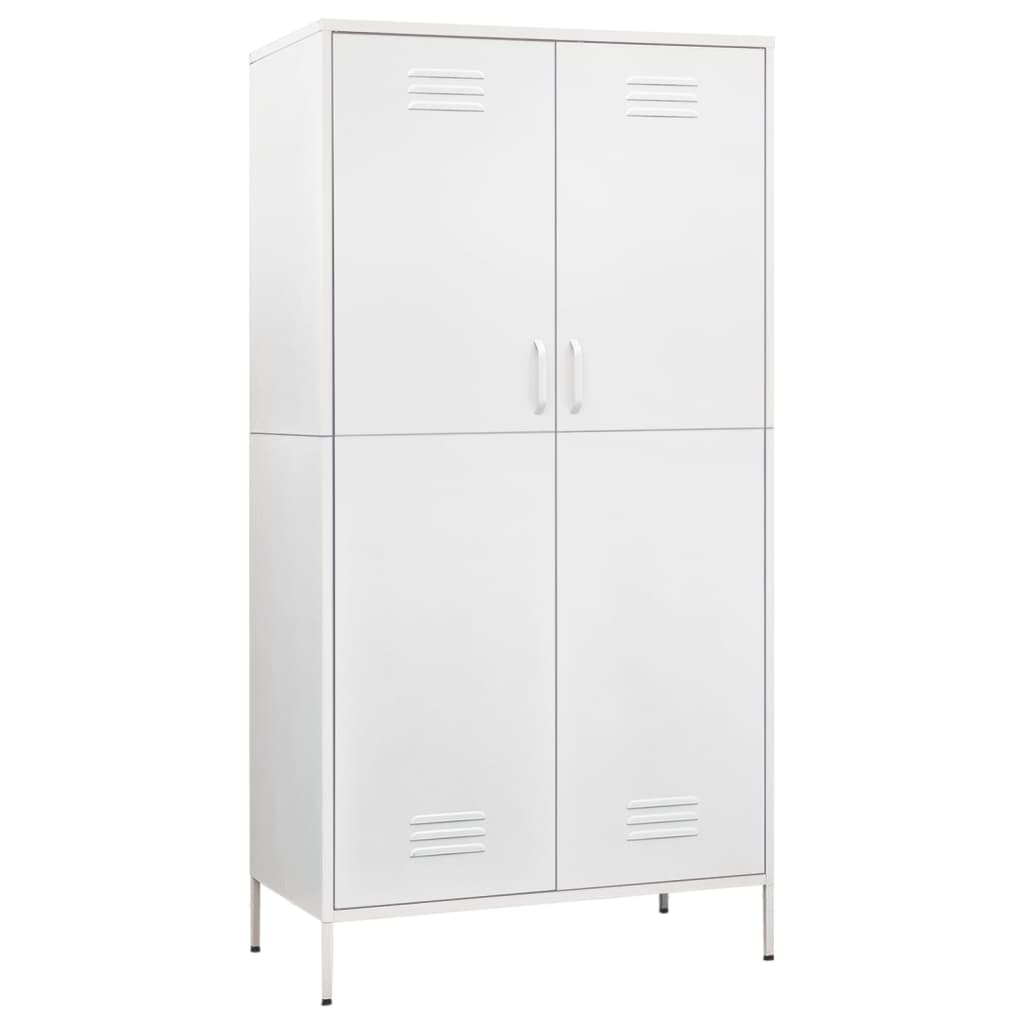 vidaXL Wardrobe White 90x50x180 cm Steel - Sudd