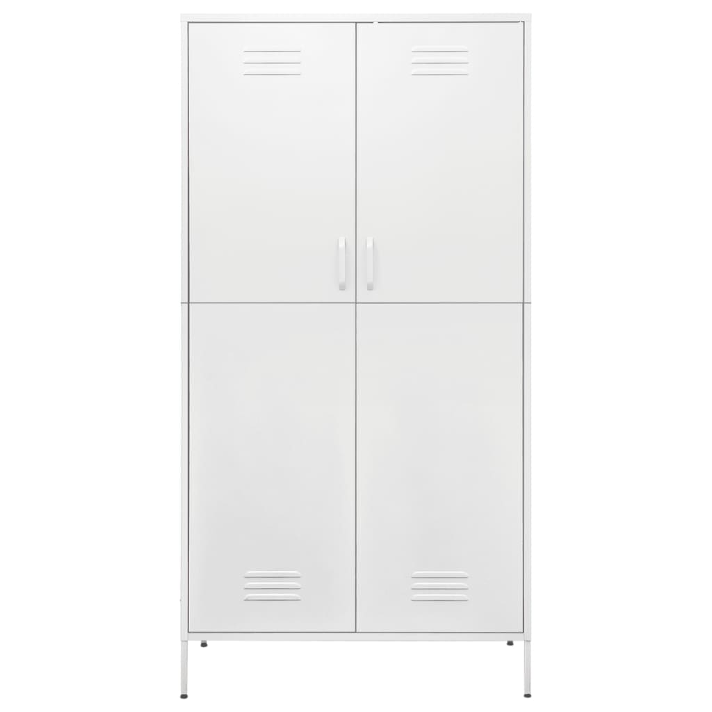 vidaXL Wardrobe White 90x50x180 cm Steel - Sudd