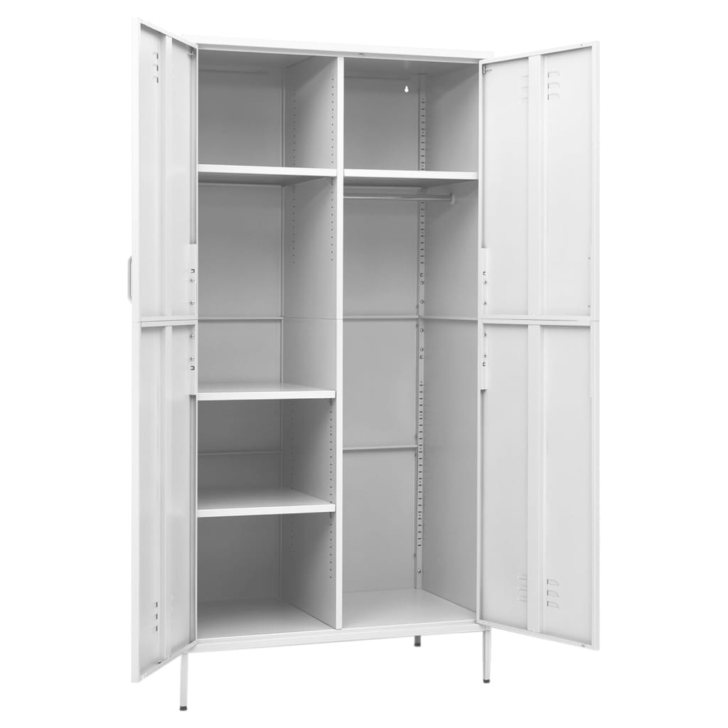 vidaXL Wardrobe White 90x50x180 cm Steel - Sudd