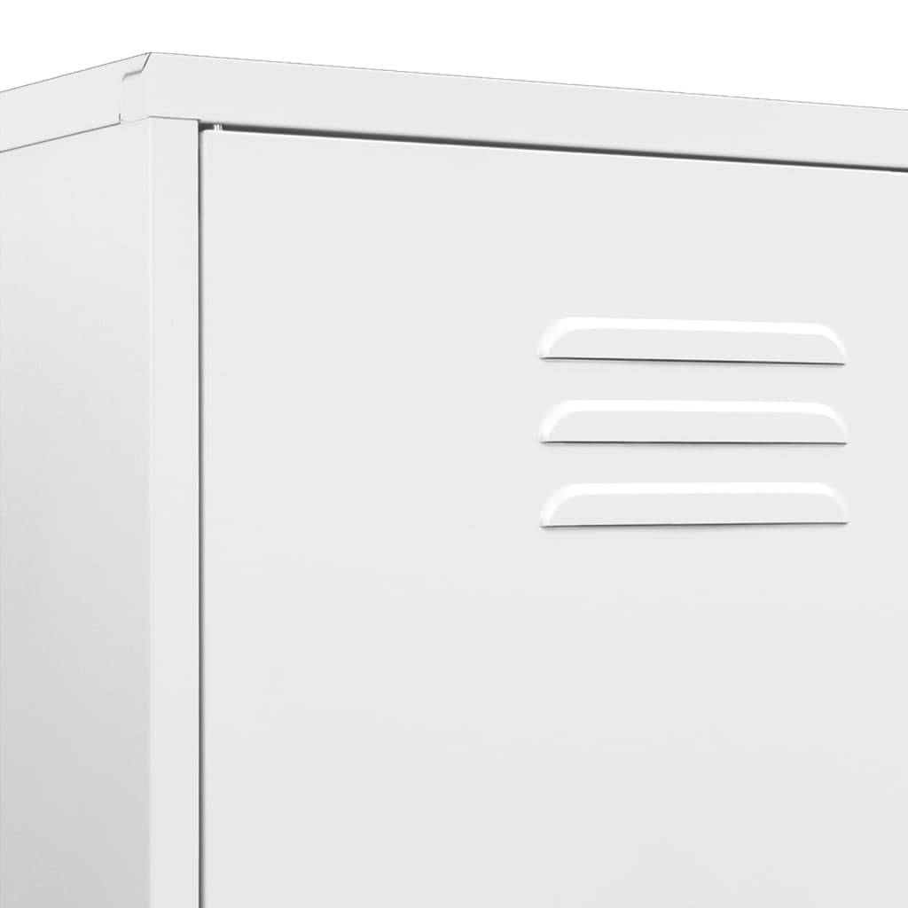 vidaXL Wardrobe White 90x50x180 cm Steel - Sudd