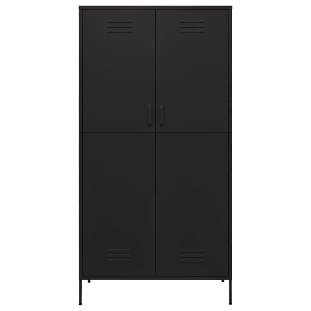 vidaXL Wardrobe Black 90x50x180 cm Steel - Sudd